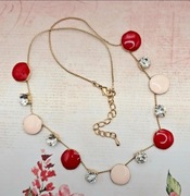 Złoty naszyjnik kryształki glamour łańcuszek emalia Fashion Jewelry modny