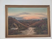 Stary obraz na płótnie sygnowany  .