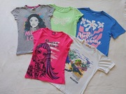 T-shirt bluzka z krótkim rękawem 146-152 zestaw 5 szt
