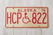Tablica rejestracyjna USA ALASKA Disabled Person 1976 