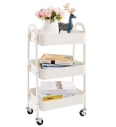 3-poziomowy Wózek Regał na Kółkach Metalowe Półki Szafka z Kółkami