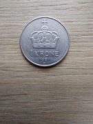 Norwegia 1 krone 1981 znak K; stan III