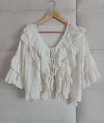 Bluzka Made in Italy S M L falbanki kremowa zara cocomore  