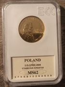 2 zł Stanisław August, 2005 r. - Grading!!! MS 62