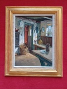 Stary obraz na płótnie Osvald RASMUSSEN(1933-)  .