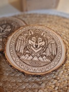 Podstawki z drewna z grawerem/zestaw 2 szt