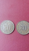 Jugosławia - dwie monety 20 para 1978, 1980