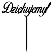 Topper czarny na tort Dziękujemy! Dekoracja