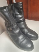 czarne botki damskie ocieplane wysokie roz 37-38 zapinane na zamek