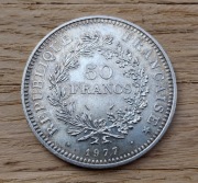 50 Franków Herkules 1977 srebro 