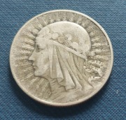 5 złotych Głowa kobiety 11g Ag 750 srebro 1933