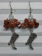 Kolczyki Kowbojki piasek pustyni buty dziki zachód, Handmade