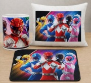 Power Rangers retro prezent dla fana bajka film lata 90 zestaw poduszka kub