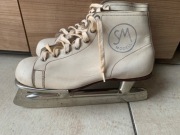 Łyżwy retro oldschool skórzane SM model roz. 37 w. 23,5 starszy typ Sweden