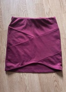 Bordowa mini spódniczka ołówkowa bandażowa tuba Terranova XS Glamour sexy