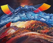 Abstrakcja, olej, Ryszard Piątkowski, 110x100 cm