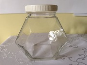 Duży Słój Szklany 2L Sześciokątny z Zakrętką Vintage Pojemnik Kuchenny