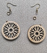 Kolczyki handmade baza decoupage z biglami kol39