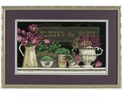 Haft krzyżykowy schemat wzór Fleurs de Paris