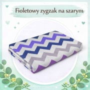 100% bawełna Tkanina materiał do szycia 1,6 x 3,0m fioletowy zygzak 