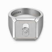 Pierścień sygnet Tytanowy z diamentem 0,061ct Messika Titanium K00519 