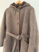 Kożuch naturalny długi shearling kolor toupe