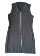 KappAhl Czarna Jeansowa Sukienka Bezrękawnik z Zamkiem – Rozmiar 36 / S