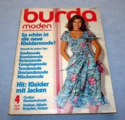Burda Moden 4/1980 + wykroje Vintage Moda szycie krawiectwo patenty