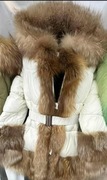 Kurtka  futro lisy biała puchowa perełka 