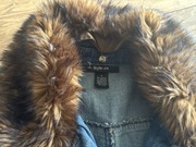 Kurtka jeans ,niebieska z futrzanym kołnierzem roz L Style&Co