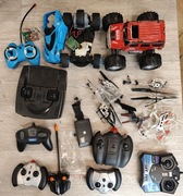 Uszkodzone drony autka helikoptery zdalnie sterowane.