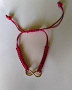 Bransoletka pleciona czerwona nieskończoność 