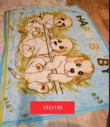 Miły koc kocyk dziecięcy 132x100 w pieski