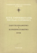 Acta Universitatis Zabytkoznawstwo i konserwatorstwo XVIII