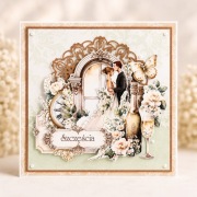 Kartka ślubna handmade prezent ślubny dla Pary Młodej pamiątka ślubna 
