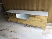 Komoda RTV biała, złota , nogi proste, glamour!!! 