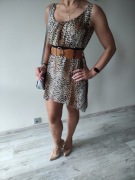 Sukienka panterka z paskiem rozm.XS/S