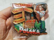 Magnes na lodówkę 3D POLSKA Warszawa syrenka drogowskaz