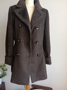 Jesionka Czekoladowa kurtka z haftem, futerkowa struktura L