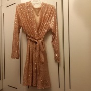 Sukienka Cekiny Szampański Róż Italy rozmiar Uniwersalny