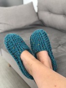 Cieplutkie ręczne robione kapcie