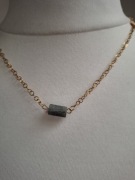 Naszyjnik handmade ze stali nierdzewnej z naturalnych kamieni labradoryt 