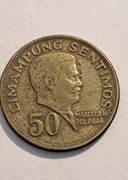 163. Moneta Filipiny 50 centymów 1972 rok