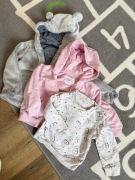 Zestaw bluz bluza bluzy 86 dla dziewczynki na suwak przez głowę