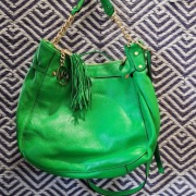 Torba skórzana Michael Kors zielona 