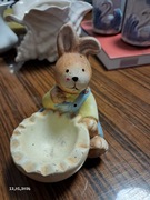 Miseczka na jajko wielkanocny zajączek gliniany malowany 