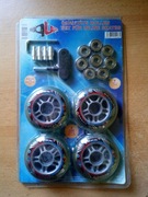 zestaw kółek i nakrętek do rolek inline