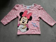 Disney baby Bluzka Koszulka Różowa Długi Rękaw Myszka Minnie Rozmiar 80