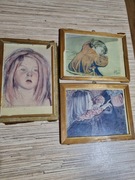 Trzy obrazki  w ramkach 