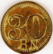 BRZEG DOLNY - ŻETON 30 mos, śr. 20,5 mm, punca R N.